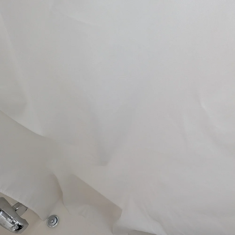 Hookless Plainweave White Shower Curtain
